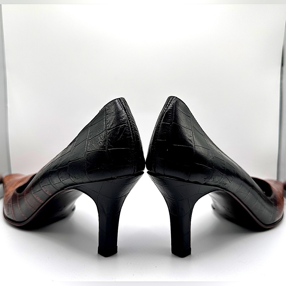 Amalfi Brown Crocodile Pattern Heels size 7.5 - Picture 8 of 16